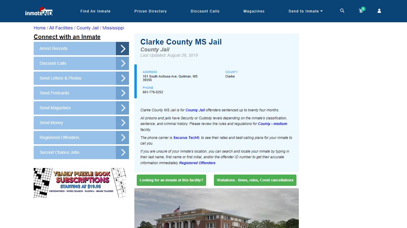 Clarke County MS Jail - Inmate Locator - Quitman, MS